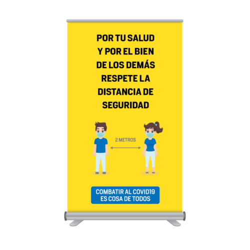 Rollup 120x205cm indicador distancia de seguridad